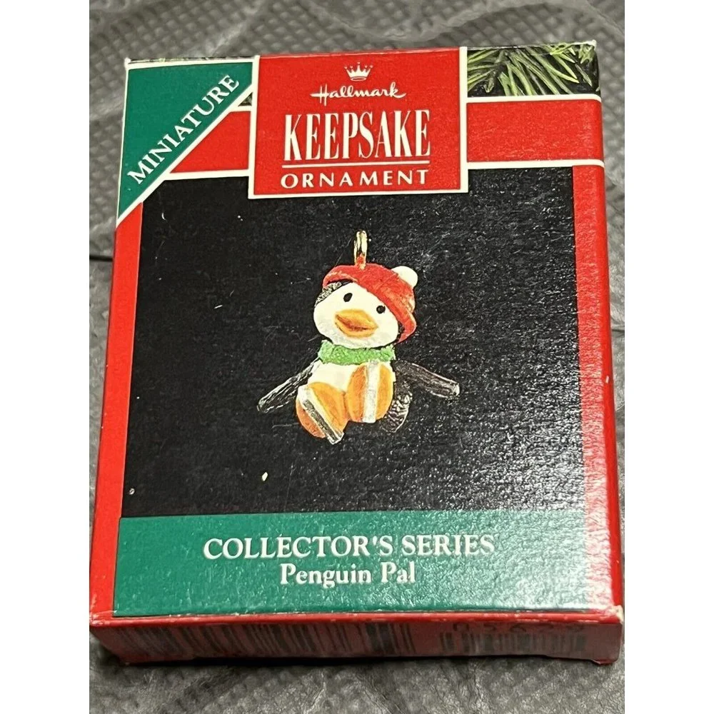 Hallmark Penguin Pal‎ Miniature Ornament Cake Topper Christmas 1988 First Series